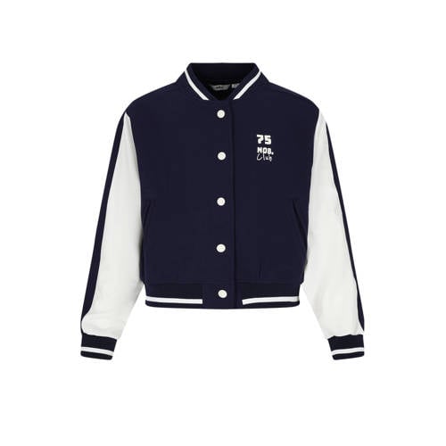 NoBell’ bomberjack donkerblauw Jas Meisjes Viscose Ronde hals Backprint - maat 170-176 afbeelding