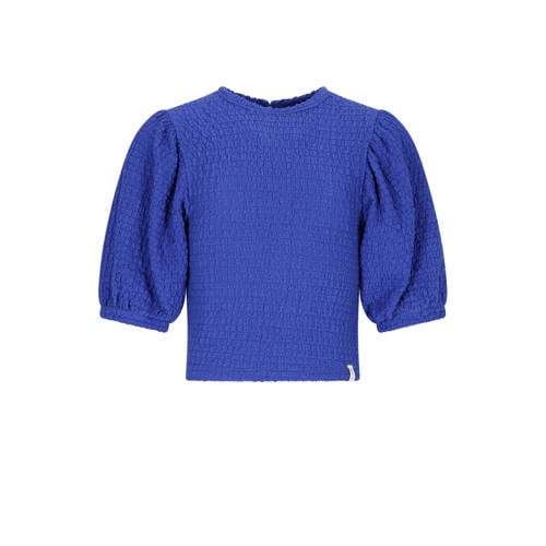 NoBell’ blousetop blauw Meisjes Polyester-katoen Ronde hals Effen - maat 158-164 afbeelding