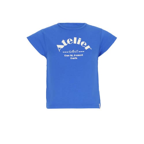 NoBell’ T-shirt blauw Meisjes Stretchkatoen Ronde hals Tekst - maat 158-164 afbeelding