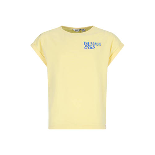 NoBell’ T-shirt met backprint lichtgeel Meisjes Stretchkatoen Ronde hals - maat 122-128 afbeelding