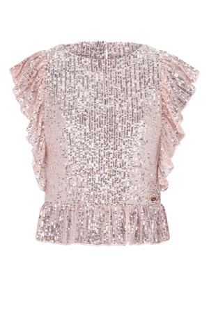peplum top roze met pailletten