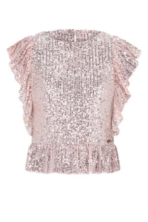 peplum top roze met pailletten