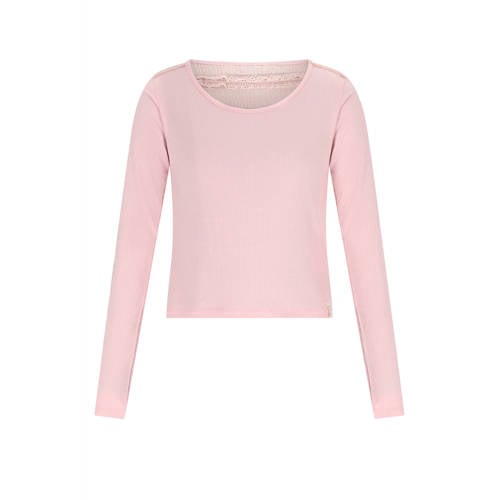NoBell’ longsleeve roze Meisjes Katoen Ronde hals Effen - maat 122-128 afbeelding