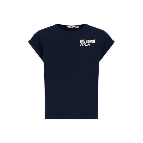 NoBell’ T-shirt met backprint donkerblauw Meisjes Stretchkatoen Ronde hals - maat 146-152 afbeelding