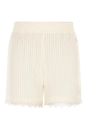 regular waist casual short ecru crochet
