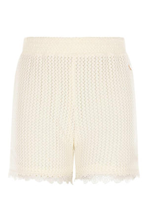 regular waist casual short ecru crochet