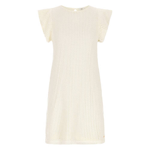 NoBell’ midi jurk crochet ecru Meisjes Polyester Ronde hals Effen - maat 122-128 afbeelding