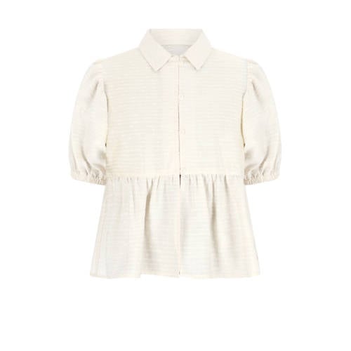 NoBell’ blouse wit Meisjes Katoen Klassieke kraag Effen - maat 170-176 afbeelding
