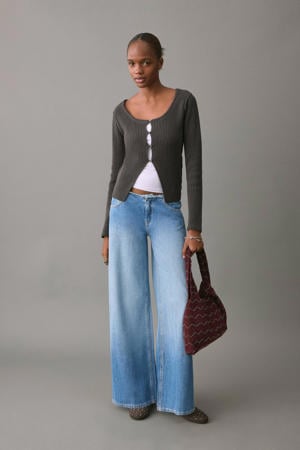low waist wide leg jeans light blue denim