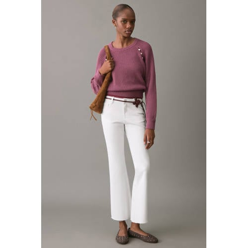 MANGO TEEN flared jeans wit Meisjes Stretchdenim Effen - maat 180(XL) afbeelding