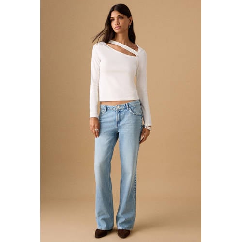 MANGO TEEN straight leg jeans medium blue denim Blauw Effen - maat 164(S) afbeelding
