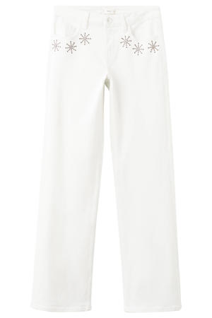 low waist straight leg jeans wit