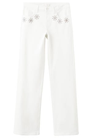 low waist straight leg jeans wit