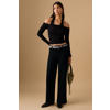 MANGO TEEN high waist wide leg jeans black denim
