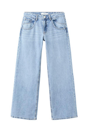 low waist straight leg jeans light blue denim