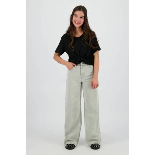 Raizzed blousetop zwart Meisjes Polyester Ronde hals Effen - maat 128 afbeelding
