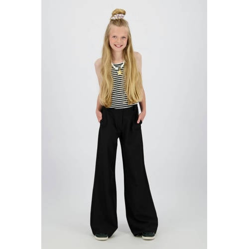 Raizzed gestreepte mouwloze top zwart Meisjes Polyester Ronde hals Streep