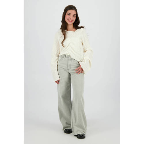 Raizzed Monaco wide leg jeans grey denim Grijs Effen - maat 128 afbeelding