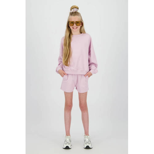 Raizzed regular waist sweatshort roze Korte broek Effen - maat 128 afbeelding