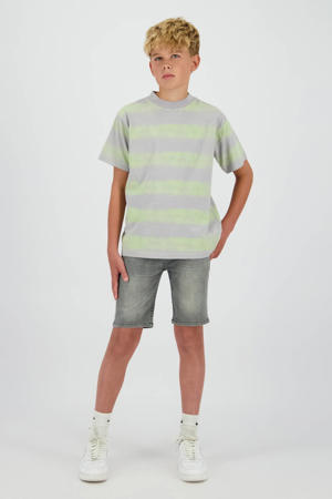 regular waist short grey denim
