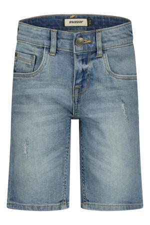 regular waist short light blue denim