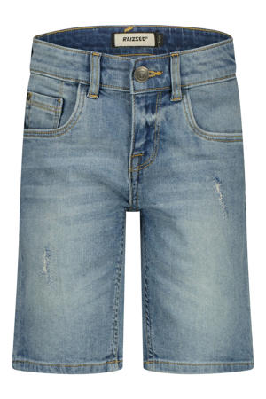 regular waist short light blue denim