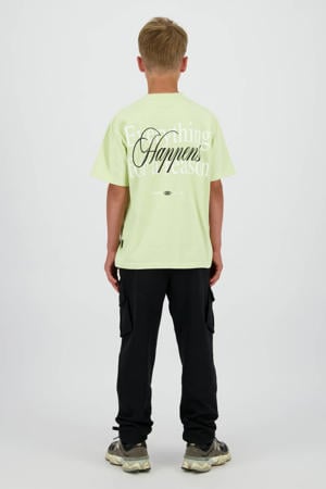 T-shirt met backprint limegroen