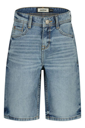regular waist short light blue denim