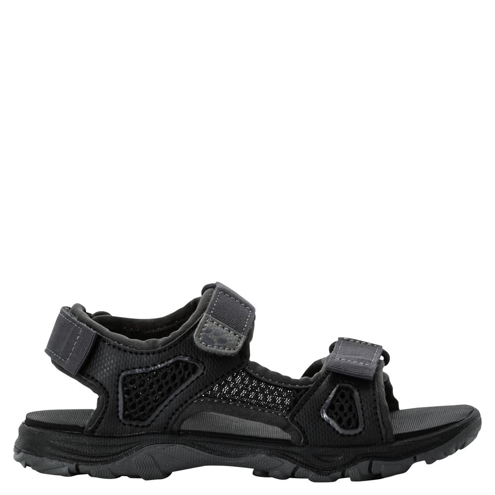 Zwart en grijze jongens en meisjes Jack Wolfskin Taraco Beach wandelschoenen van mesh/voering: mesh/voetbed: mesh met klittenband