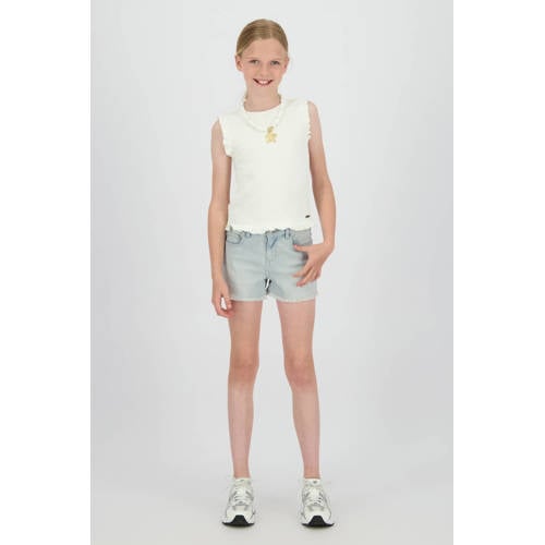Raizzed regular waist short light blue denim Korte broek Blauw Effen - maat 146 afbeelding