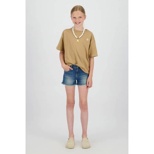 Raizzed regular waist short medium blue denim Korte broek Blauw Effen - maat 134 afbeelding