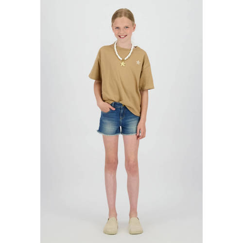 Raizzed T-shirt met backprint camel Bruin Meisjes Katoen Ronde hals Backprint - maat 140 afbeelding