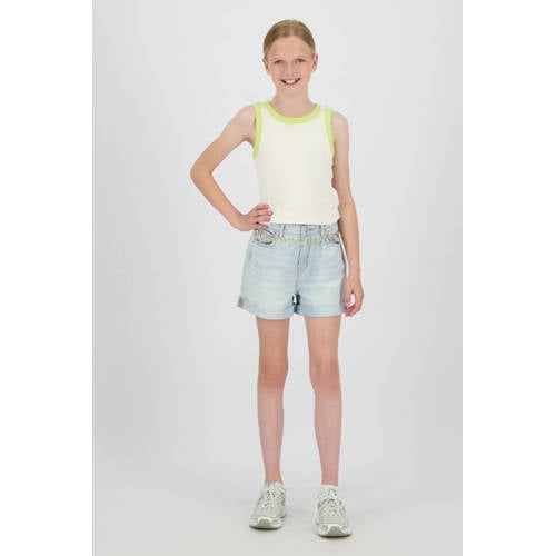 Raizzed denim mouwloze top ecru Meerkleurig - maat 128 afbeelding