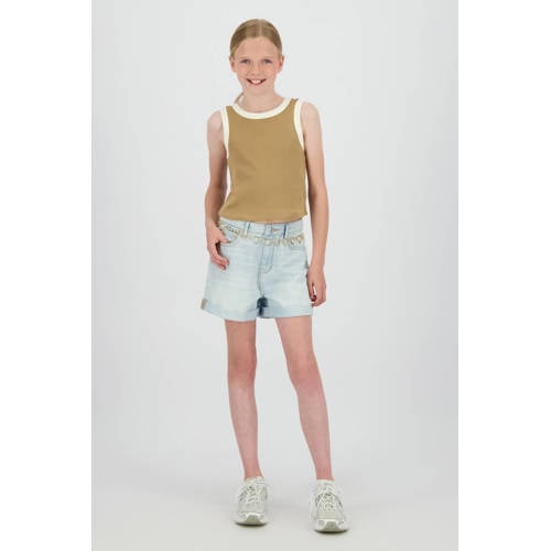 Raizzed denim mouwloze top bruin Meerkleurig - maat 176 afbeelding