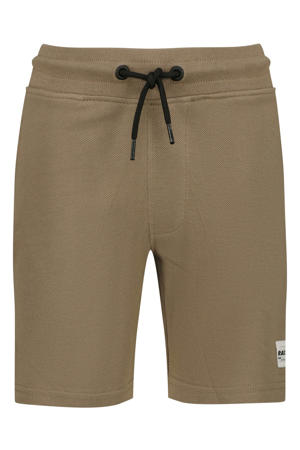 relaxed regular waist casual short zand met textuur