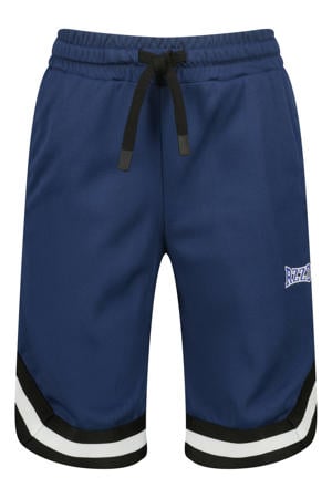 relaxed regular waist casual short donkerblauw met textuur
