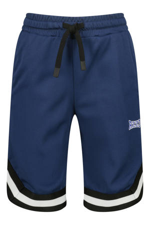 relaxed regular waist casual short donkerblauw met textuur