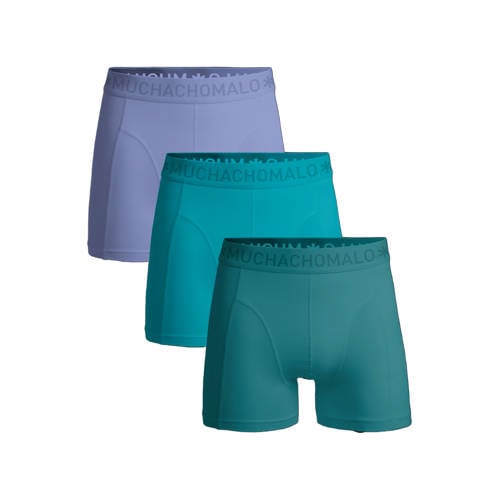 Muchachomalo boxershort - set van 3 blauw/groen/paars Jongens Stretchkatoen