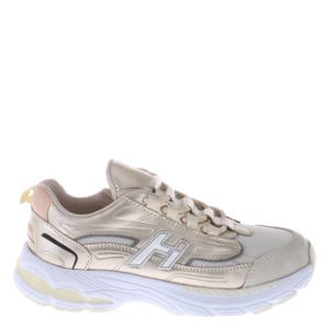 leren sneakers goud