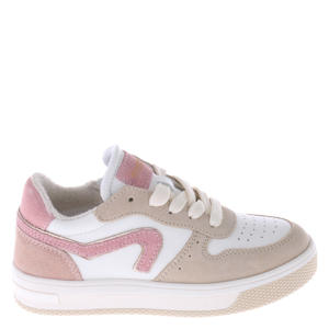 leren sneakers wit/roze