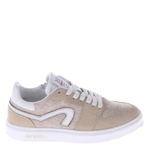 leren sneakers beige