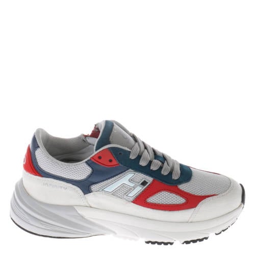Hip leren sneakers grijs/rood/donkerblauw Jongens Leer - maat 38 afbeelding