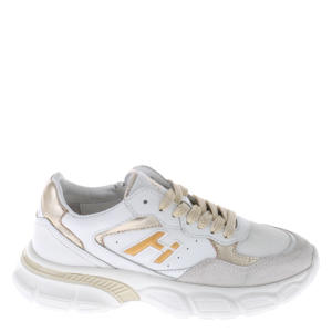 leren sneakers wit/goud