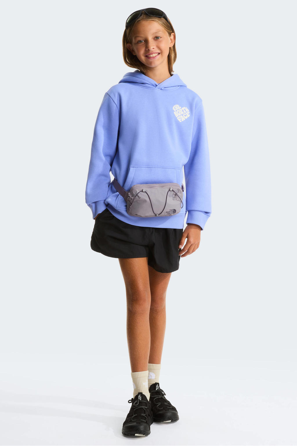 Lilakleurige jongens en meisjes The North Face hoodie Brand Proud van katoen met logo dessin, lange mouwen en capuchon