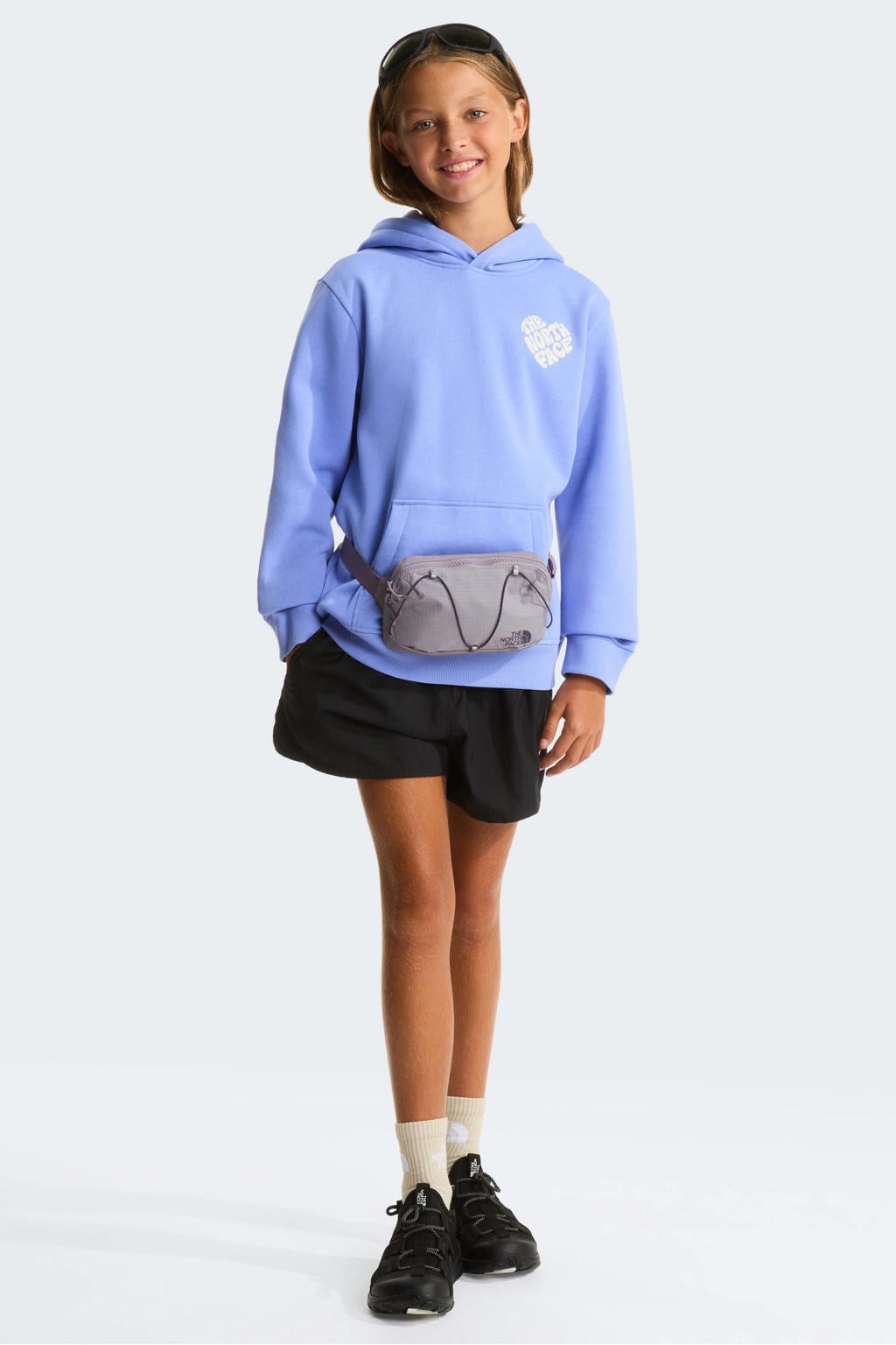 Lilakleurige jongens en meisjes The North Face hoodie Brand Proud van katoen met logo dessin, lange mouwen en capuchon