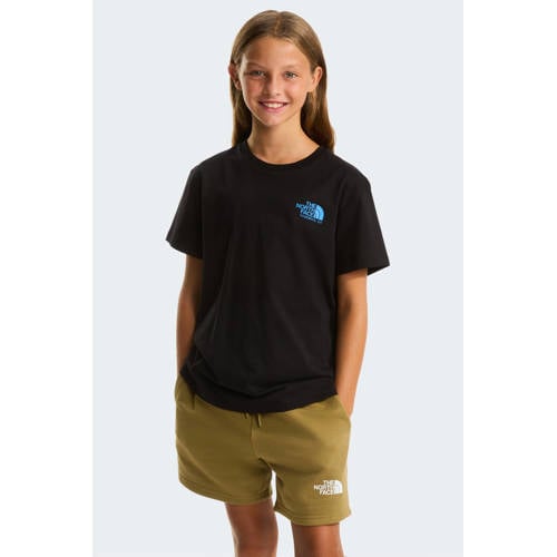 The North Face T-shirt Flora zwart Meisjes Katoen Ronde hals Backprint - maat 134/140 afbeelding