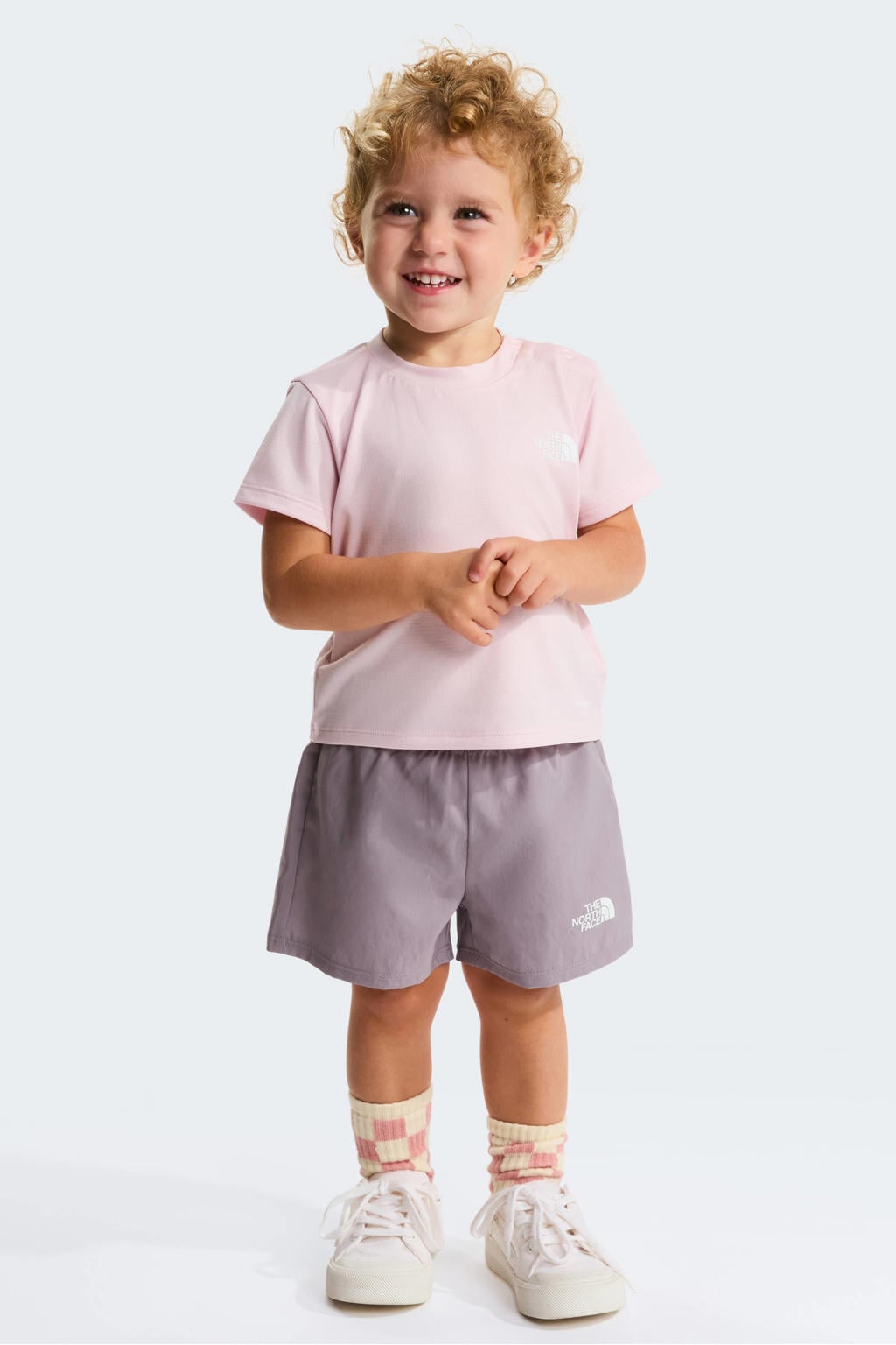 The North Face T-shirt + short roze/lila
