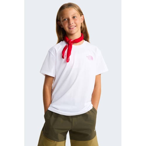 The North Face T-shirt Flora wit Meisjes Katoen Ronde hals Backprint - maat 158/164 afbeelding