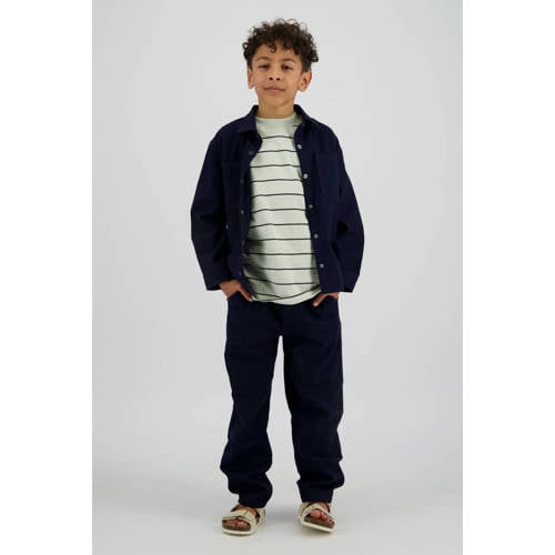Vingino overshirt donkerblauw Overhemd Jongens Katoen Klassieke kraag Effen - maat 116 afbeelding