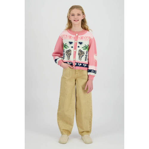 Vingino barrel jeans bruin Meisjes Denim Effen - maat 116 afbeelding